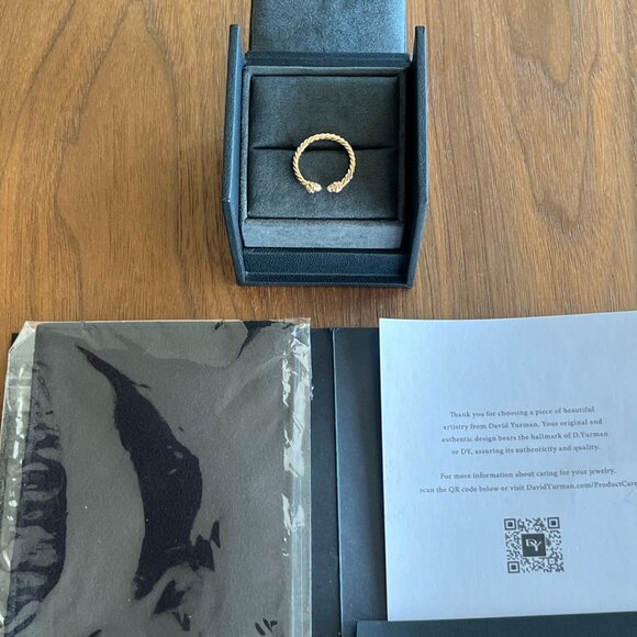 DAVID YURMAN 18K ROSE GOLD & DIAMOND RENAISSANCE BAND RING - Picture 12 of 16